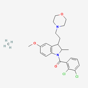 (2,3-Dichlorophenyl)-[5-methoxy-2-methyl-3-(2-morpholin-4-ylethyl)-2,3-dihydroindol-1-yl]methanone;methane