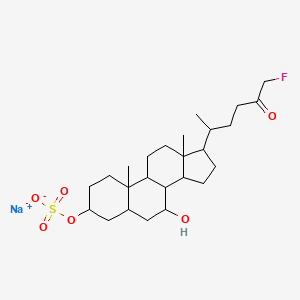 sodium;[17-(6-fluoro-5-oxohexan-2-yl)-7-hydroxy-10,13-dimethyl-2,3,4,5,6,7,8,9,11,12,14,15,16,17-tetradecahydro-1H-cyclopenta[a]phenanthren-3-yl] sulfate