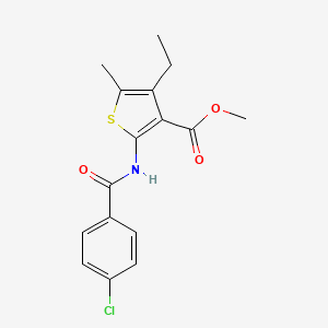 molecular formula C16H16ClNO3S B10824851 Methyl 2-(4-chlorobenzamido)-4-ethyl-5-methylthiophene-3-carboxylate 