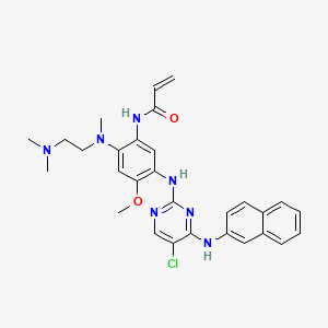 molecular formula C29H32ClN7O2 B10824888 N-[5-[[5-chloro-4-(naphthalen-2-ylamino)pyrimidin-2-yl]amino]-2-[2-(dimethylamino)ethyl-methylamino]-4-methoxyphenyl]prop-2-enamide CAS No. 1934259-00-3