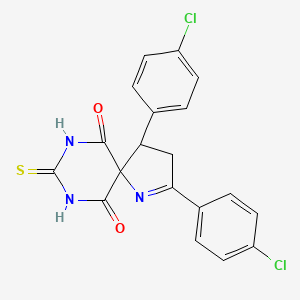 2,4-bis(4-chlorophenyl)-8-sulfanylidene-1,7,9-triazaspiro[4.5]dec-1-ene-6,10-dione