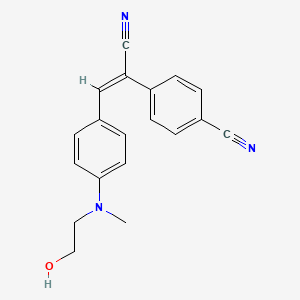 molecular formula C19H17N3O B10824980 4-(1-Cyano-2-(4-((2-hydroxyethyl)(methyl)amino)phenyl)vinyl)benzonitrile 