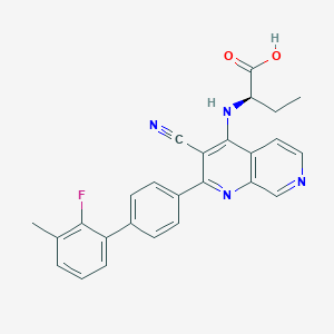 (2~{R})-2-[[3-cyano-2-[4-(2-fluoranyl-3-methyl-phenyl)phenyl]-1,7-naphthyridin-4-yl]amino]butanoic acid