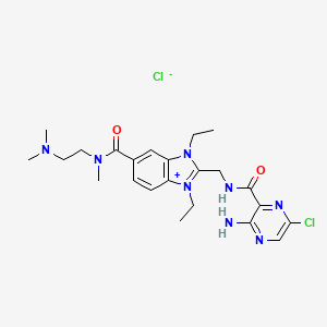 2-[[(3-amino-6-chloropyrazine-2-carbonyl)amino]methyl]-N-[2-(dimethylamino)ethyl]-1,3-diethyl-N-methylbenzimidazol-1-ium-5-carboxamide;chloride