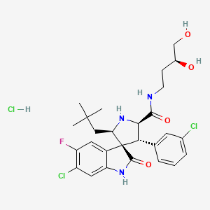 (2'R,3S,3'R,5'R)-6-chloro-3'-(3-chlorophenyl)-N-[(3S)-3,4-dihydroxybutyl]-5'-(2,2-dimethylpropyl)-5-fluoro-2-oxospiro[1H-indole-3,4'-pyrrolidine]-2'-carboxamide;hydrochloride