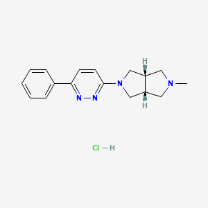 molecular formula C17H21ClN4 B10825165 (3aR,6aS)-2-methyl-5-(6-phenylpyridazin-3-yl)-1,3,3a,4,6,6a-hexahydropyrrolo[3,4-c]pyrrole;hydrochloride 