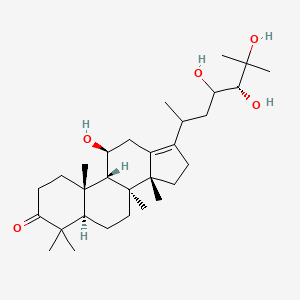 molecular formula C30H50O5 B10825214 (5R,8S,9S,10S,11S,14R)-11-hydroxy-4,4,8,10,14-pentamethyl-17-[(5R)-4,5,6-trihydroxy-6-methylheptan-2-yl]-1,2,5,6,7,9,11,12,15,16-decahydrocyclopenta[a]phenanthren-3-one 