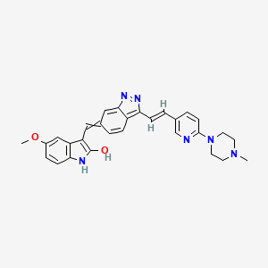 5-methoxy-3-((3-((E)-2-(6-(4-methylpiperazin-1-yl)pyridin-3-yl)vinyl)-1H-indazol-6-yl)methylene)indolin-2-one