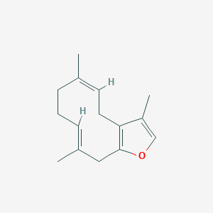 molecular formula C15H20O B10825311 3,6,10-Trimethyl-4,7,8,11-tetrahydro-cyclodeca[b]furan 