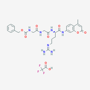 molecular formula C30H34F3N7O9 B10825414 Z-Gly-Gly-Arg-AMC TFA 