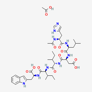 molecular formula C43H63N9O12 B10825439 Ac-Endothelin-1 (16-21), human acetate 