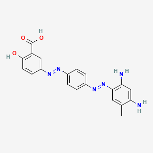 molecular formula C20H18N6O3 B10825447 5-((E)-(4-((E)-(2,4-diamino-5-methylphenyl)diazenyl)phenyl)diazenyl)-2-hydroxybenzoic acid CAS No. 739301-85-0