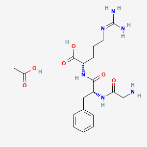 molecular formula C19H30N6O6 B10825617 Gly-Phe-Arg acetate 