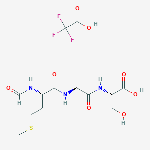 molecular formula C14H22F3N3O8S B10825649 N-Formyl-Met-Ala-Ser trifluoroacetate 