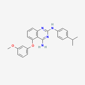 molecular formula C24H24N4O2 B10825779 5-(3-methoxyphenoxy)-2-N-(4-propan-2-ylphenyl)quinazoline-2,4-diamine 