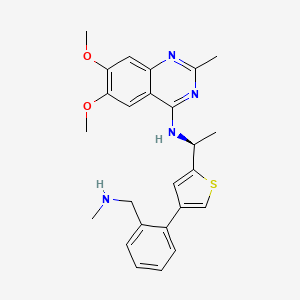 6,7-dimethoxy-2-methyl-N-[(1S)-1-[4-[2-(methylaminomethyl)phenyl]thiophen-2-yl]ethyl]quinazolin-4-amine