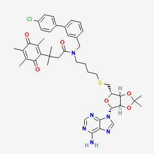 N-[4-[[(3aR,4R,6S,6aS)-4-(6-aminopurin-9-yl)-2,2-dimethyl-3a,4,6,6a-tetrahydrofuro[3,4-d][1,3]dioxol-6-yl]methylsulfanyl]butyl]-N-[[3-(4-chlorophenyl)phenyl]methyl]-3-methyl-3-(2,4,5-trimethyl-3,6-dioxocyclohexa-1,4-dien-1-yl)butanamide