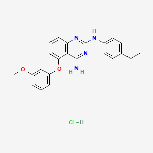 5-(3-methoxyphenoxy)-2-N-(4-propan-2-ylphenyl)quinazoline-2,4-diamine;hydrochloride