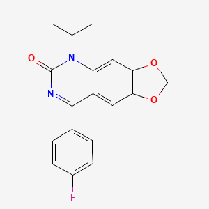 1,3-DIOXOLO(4,5-g)QUINAZOLIN-6(5H)-ONE, 8-(4-FLUOROPHENYL)-5-(1-METHYLETHYL)-