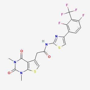 N-{4-[2,4-difluoro-3-(trifluoromethyl)phenyl]-1,3-thiazol-2-yl}-2-(1,3-dimethyl-2,4-dioxo-1,2,3,4-tetrahydrothieno[2,3-d]pyrimidin-5-yl)acetamide