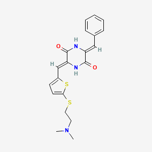 (Z)-3-((Z)-Benzylidene)-6-((5-((2-(dimethylamino)ethyl)thio)thiophen-2-yl)methylene)piperazine-2,5-dione