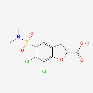 molecular formula C11H11Cl2NO5S B10826039 6,7-dichloro-5-(N,N-dimethylsulfamoyl)-2,3-dihydrobenzofuran-2-carboxylic acid CAS No. 108940-99-4