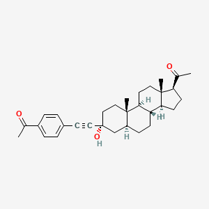 1-[(3R,5S,8R,9S,10S,13S,14S,17S)-3-[2-(4-acetylphenyl)ethynyl]-3-hydroxy-10,13-dimethyl-1,2,4,5,6,7,8,9,11,12,14,15,16,17-tetradecahydrocyclopenta[a]phenanthren-17-yl]ethanone