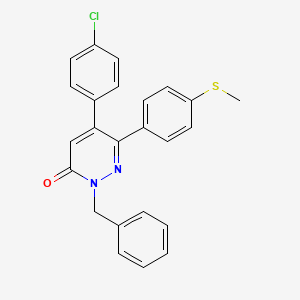 molecular formula C24H19ClN2OS B10826108 2-Benzyl-5-(4-chlorophenyl)-6-(4-methylsulfanylphenyl)pyridazin-3-one CAS No. 225666-85-3