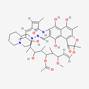 [(9E,19E,21Z)-26-(1,3,4,6,7,8,9,9a-octahydropyrido[1,2-a]pyrazin-2-yliminomethyl)-2,15,17,27,29-pentahydroxy-11-methoxy-3,7,12,14,16,18,22-heptamethyl-6,23-dioxo-8,30-dioxa-24-azatetracyclo[23.3.1.14,7.05,28]triaconta-1(29),2,4,9,19,21,25,27-octaen-13-yl] acetate