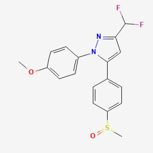 molecular formula C18H16F2N2O2S B10826134 3-(Difluoromethyl)-1-(4-methoxyphenyl)-5-(4-(methylsulfinyl)phenyl)pyrazole CAS No. 151507-21-0