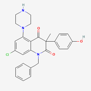 1-benzyl-7-chloro-3-(4-hydroxyphenyl)-3-methyl-5-piperazin-1-ylquinoline-2,4-dione