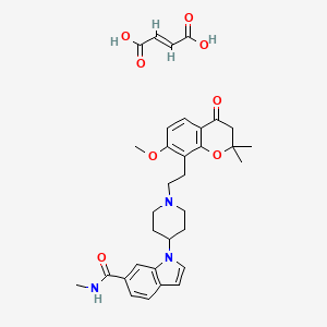 (E)-but-2-enedioic acid;1-[1-[2-(7-methoxy-2,2-dimethyl-4-oxo-3H-chromen-8-yl)ethyl]piperidin-4-yl]-N-methylindole-6-carboxamide