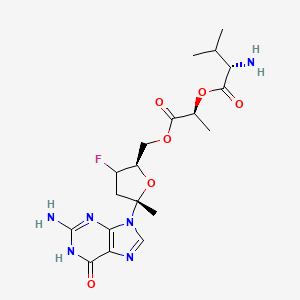 [(2S)-1-[[(2R,5S)-5-(2-amino-6-oxo-1H-purin-9-yl)-3-fluoro-5-methyloxolan-2-yl]methoxy]-1-oxopropan-2-yl] (2S)-2-amino-3-methylbutanoate