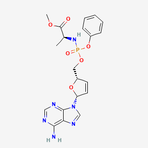 methyl (2S)-2-[[[(2S,5R)-5-(6-aminopurin-9-yl)-2,5-dihydrofuran-2-yl]methoxy-phenoxyphosphoryl]amino]propanoate