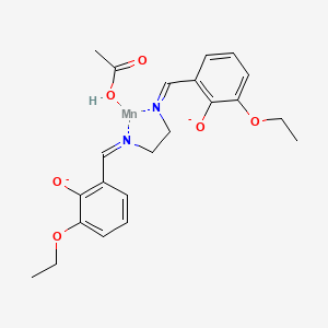 molecular formula C22H26MnN2O6-2 B10826273 acetic acid;2-ethoxy-6-[2-[(3-ethoxy-2-oxidophenyl)methylideneamino]ethyliminomethyl]phenolate;manganese 