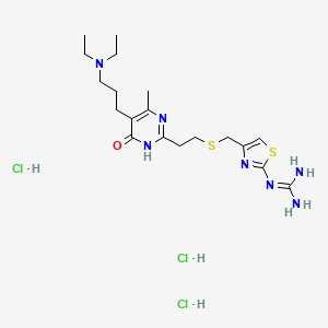 2-(2-(2-(Diaminomethyleneamino)thiazol-4-yl)methylthio)ethyl-5-(3-(diethylamino)propyl)-6-methylpyrimidine-4-one trihydrochloride