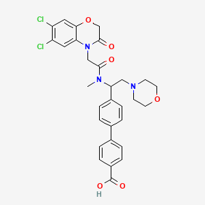 4-[4-[1-[[2-(6,7-Dichloro-3-oxo-1,4-benzoxazin-4-yl)acetyl]-methylamino]-2-morpholin-4-ylethyl]phenyl]benzoic acid