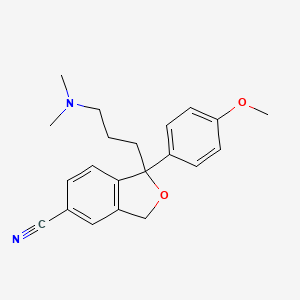 molecular formula C21H24N2O2 B10826378 1-(3-(Dimethylamino)propyl)-1-(4-methoxyphenyl)-1,3-dihydro-5-isobenzofurancarbonitrile CAS No. 1148027-74-0