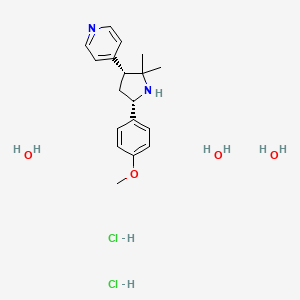 4-[(3R,5S)-5-(4-methoxyphenyl)-2,2-dimethylpyrrolidin-3-yl]pyridine;trihydrate;dihydrochloride