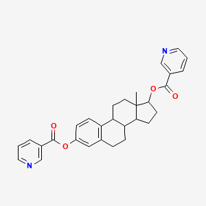 molecular formula C30H30N2O4 B10826403 [13-Methyl-3-(pyridine-3-carbonyloxy)-6,7,8,9,11,12,14,15,16,17-decahydrocyclopenta[a]phenanthren-17-yl] pyridine-3-carboxylate 