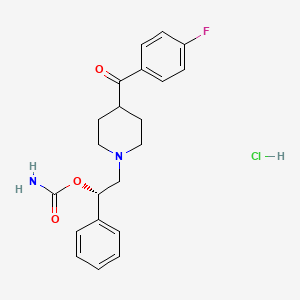 molecular formula C21H24ClFN2O3 B10826410 [(1S)-2-[4-(4-fluorobenzoyl)piperidin-1-yl]-1-phenylethyl] carbamate;hydrochloride CAS No. 666858-07-7