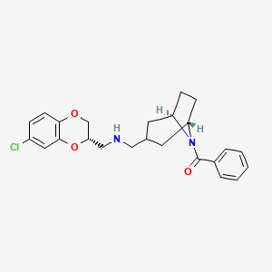 8-Azabicyclo(3.2.1)octane-3-methanamine, 8-benzoyl-N-(((2S)-7-chloro-2,3-dihydro-1,4-benzodioxin-2-yl)methyl)-, (3-exo)-