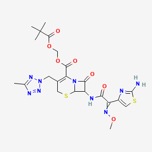 2,2-Dimethylpropanoyloxymethyl 7-[[2-(2-amino-1,3-thiazol-4-yl)-2-methoxyiminoacetyl]amino]-3-[(5-methyltetrazol-2-yl)methyl]-8-oxo-5-thia-1-azabicyclo[4.2.0]oct-2-ene-2-carboxylate