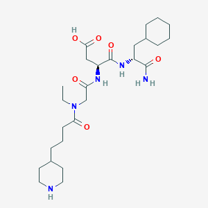 (S)-N-((R)-1-Carbamoyl-2-cyclohexyl-ethyl)-3-{2-[ethyl-(4-piperidin-4-yl-butyryl)-amino]-acetylamino}-succinamic acid