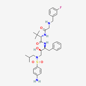 L-Valinamide, N-((3-fluorophenyl)methyl)glycyl-N-((1S,2R)-3-(((4-aminophenyl)sulfonyl)(2-methylpropyl)amino)-2-hydroxy-1-(phenylmethyl)propyl)-3-methyl-