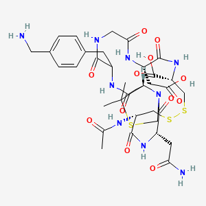 (3S,6S,11S,14S,23S)-6-acetamido-20-[[4-(aminomethyl)phenyl]methyl]-3-(2-amino-2-oxoethyl)-14-(carboxymethyl)-24,24-dimethyl-2,5,13,16,19,22-hexaoxo-8,9,25-trithia-1,4,12,15,18,21-hexazabicyclo[21.3.0]hexacosane-11-carboxylic acid