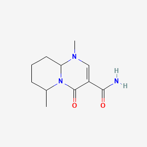 molecular formula C11H17N3O2 B10826606 1,6-Dimethyl-4-oxo-1,6,7,8,9,9a-hexahydro-4H-pyrido(1,2-a)pyrimidine-3-carboxamide CAS No. 71392-29-5