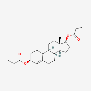 molecular formula C24H36O4 B10826628 [(3S,8R,9S,13S,14S,17S)-13-methyl-17-propanoyloxy-1,2,3,6,7,8,9,10,11,12,14,15,16,17-tetradecahydrocyclopenta[a]phenanthren-3-yl] propanoate 