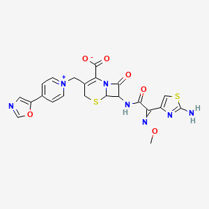 Pyridinium, 1-[[(6R,7R)-7-[[(2Z)-(2-amino-4-thiazolyl)(methoxyimino)acetyl]amino]-2-carboxy-8-oxo-5-thia-1-azabicyclo[4.2.0]oct-2-en-3-yl]methyl]-4-(5-oxazolyl)-, inner salt;Pyridinium, 1-[[(6R,7R)-7-[[(2Z)-(2-amino-4-thiazolyl)(methoxyimino)acetyl]amino]-2-carboxy-8-oxo-5-thia-1-azabicyclo[4.2.0]oct-2-en-3-yl]methyl]-4-(5-oxazolyl)-, inner salt