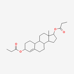 molecular formula C24H36O4 B10826667 (13-Methyl-17-propanoyloxy-1,2,3,6,7,8,9,10,11,12,14,15,16,17-tetradecahydrocyclopenta[a]phenanthren-3-yl) propanoate 